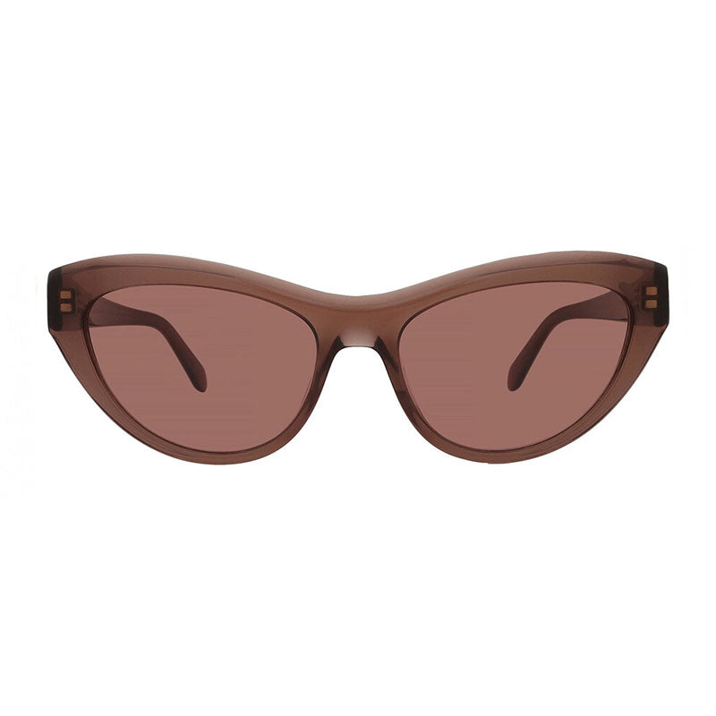 Ferragamo Salvatore Ferragamo Sunglasses Cat Eye Full Rim, Transparent Brown Frame and Brown Lens SF1103S232