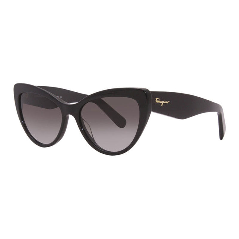 Ferragamo Salvatore Ferragamo Sunglasses Cat Eye Full Rim, Black Frame and Grey Gradient Lens SF930S001