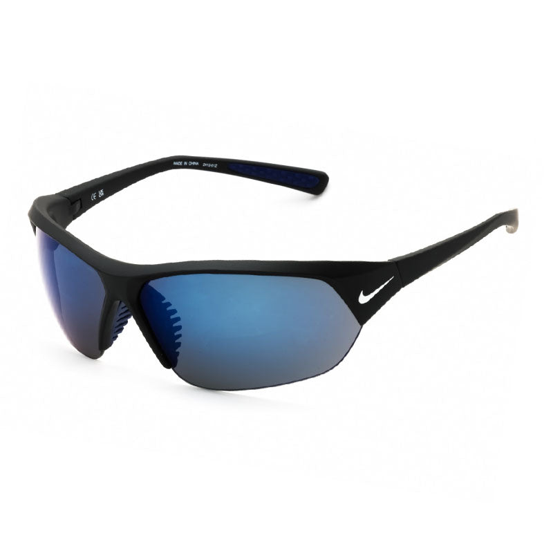 Nike Sunglasses Shield Semi Rim, Matte Black Frame and Grey Blue Mirror Lens NIKESKYLONACEFQ4683014